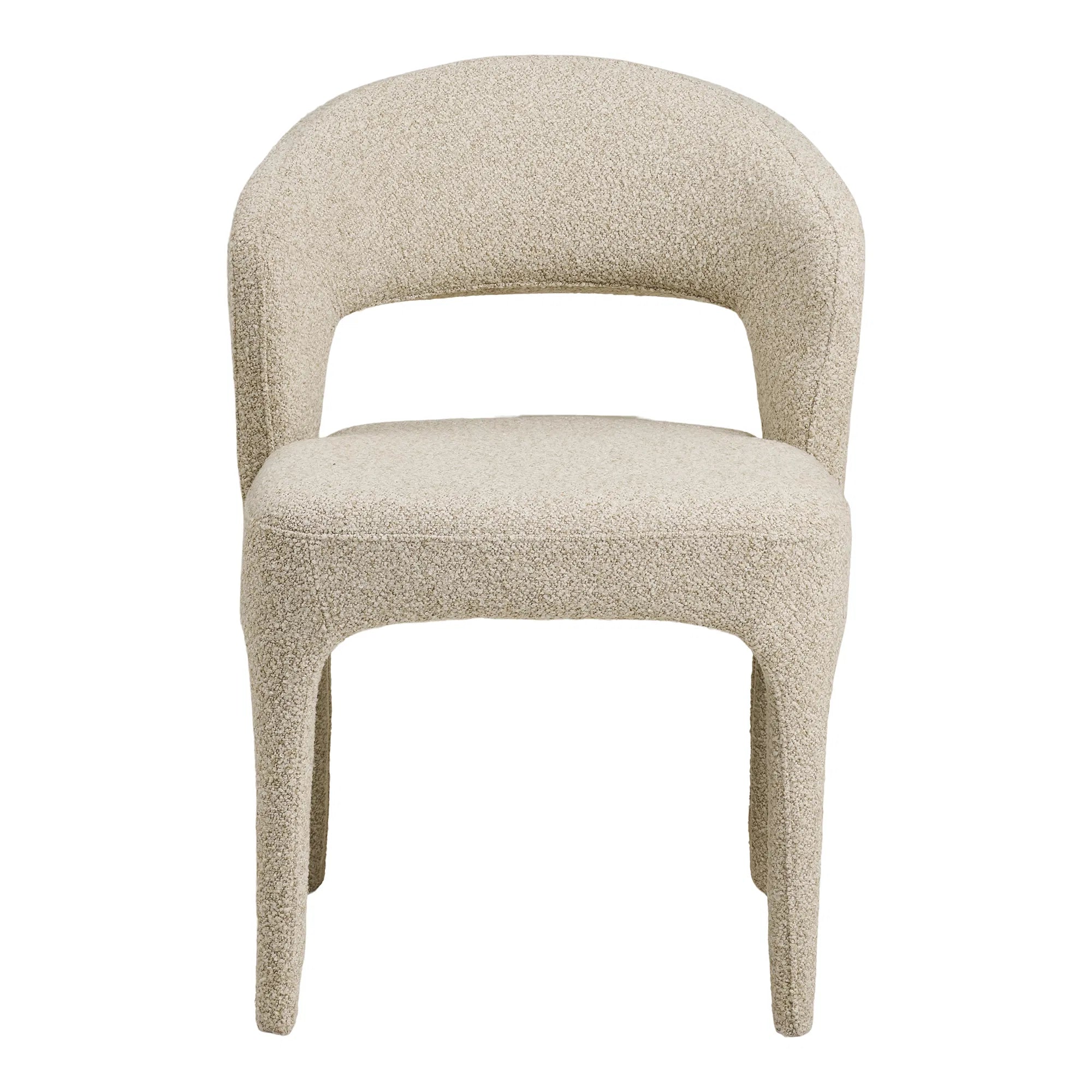 MIKALI | כיסא אוכל מרופד בבד דמוי צמר