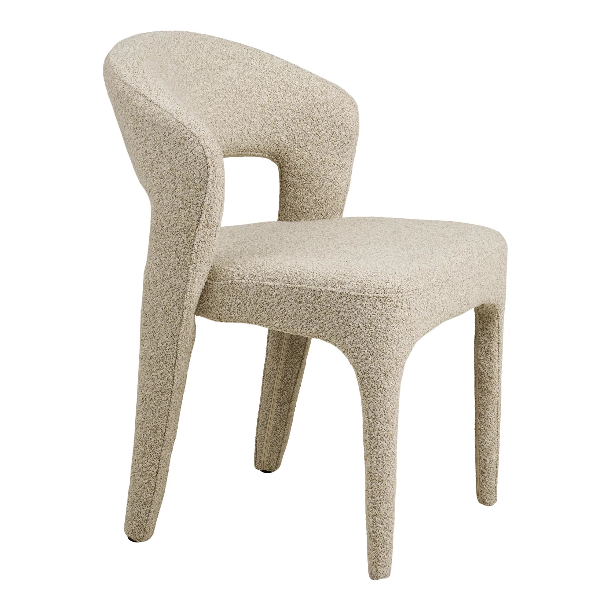 MIKALI | כיסא אוכל מרופד בבד דמוי צמר