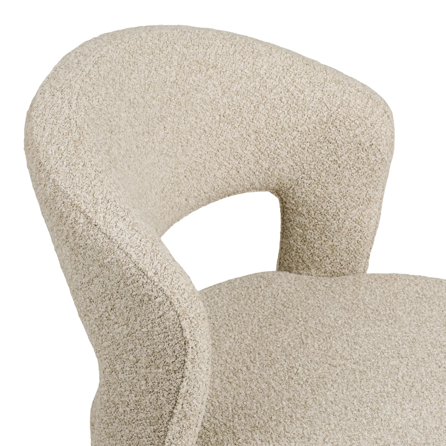 MIKALI | כיסא אוכל מרופד בבד דמוי צמר