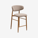 BIKANO | כיסא בר מעוגל ממתכת בשילוב בד אריג