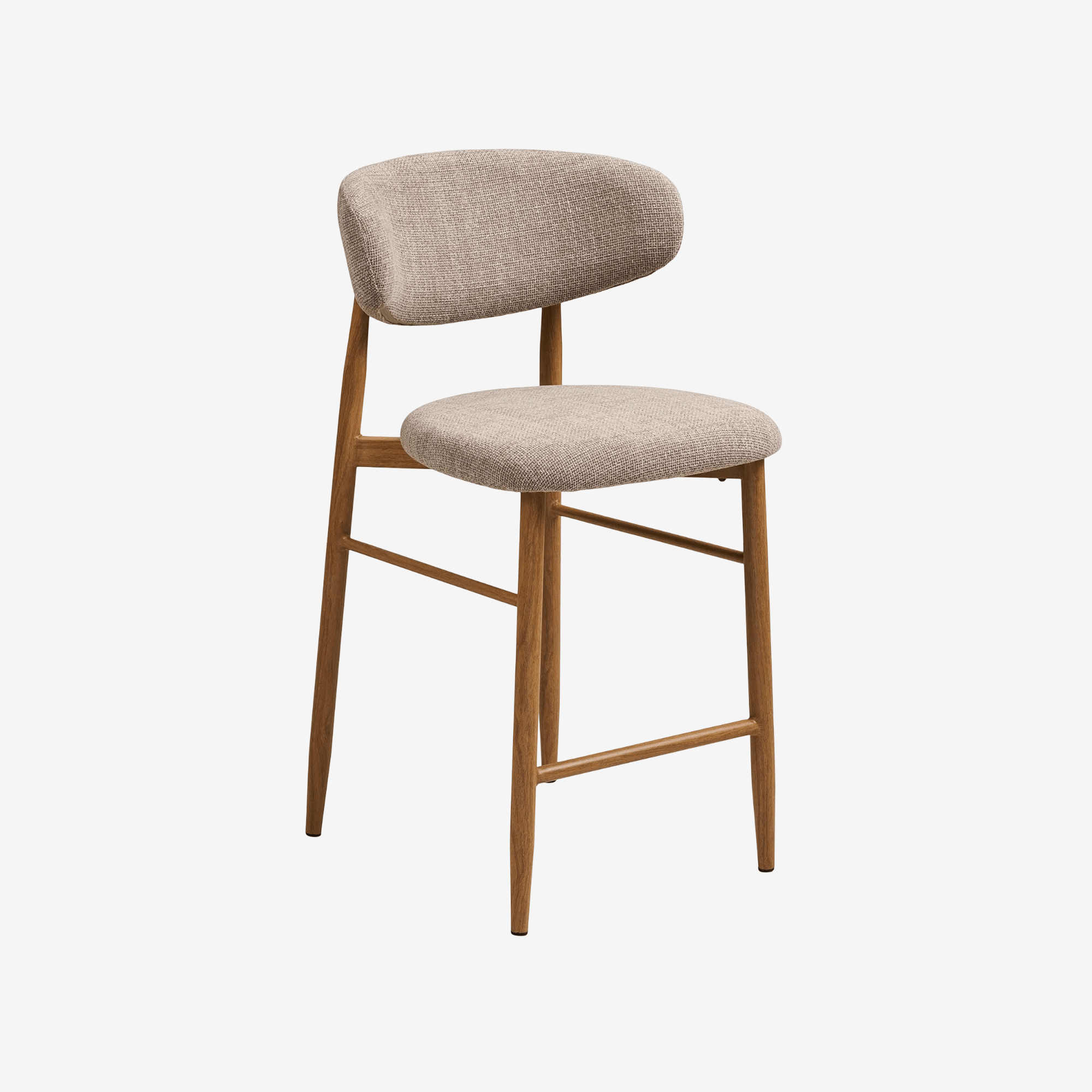 BIKANO | כיסא בר מעוגל ממתכת בשילוב בד אריג