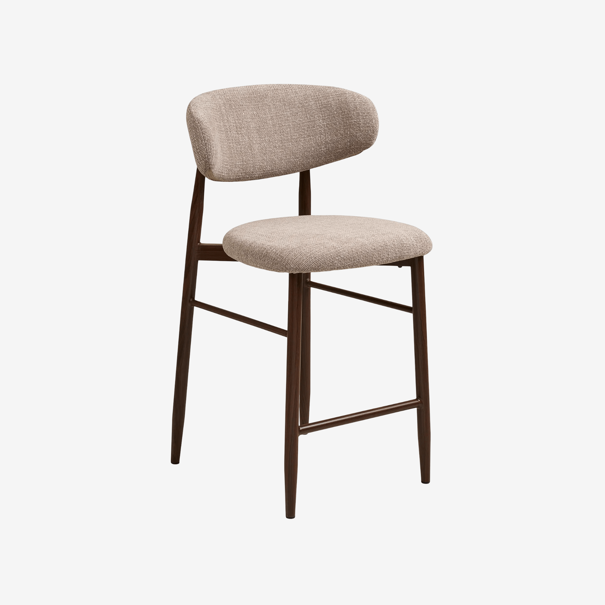 REZUMU | כיסא בר מעוגל ממתכת בשילוב בד אריג