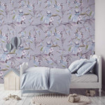 YOFA | טפט פרחוני עדין בגווני סגול ותכלת