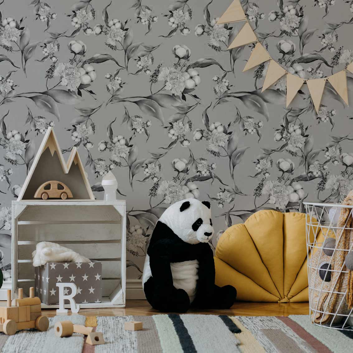 YORAL | טפט פרחוני יוקרתי בגווני תכלת וסגול