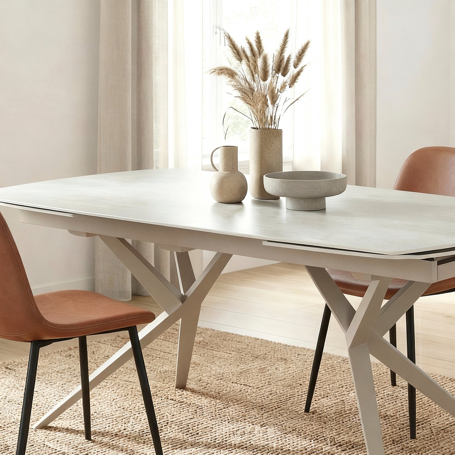 LIVVO | שולחן אוכל מלבני נפתח, מגיע בשני גדלים