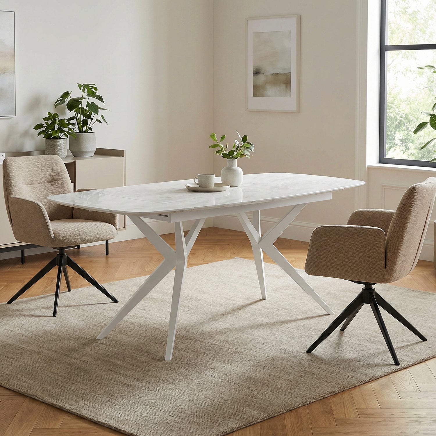 HILDINI | שולחן אוכל מלבני נפתח, מגיע בשני גדלים