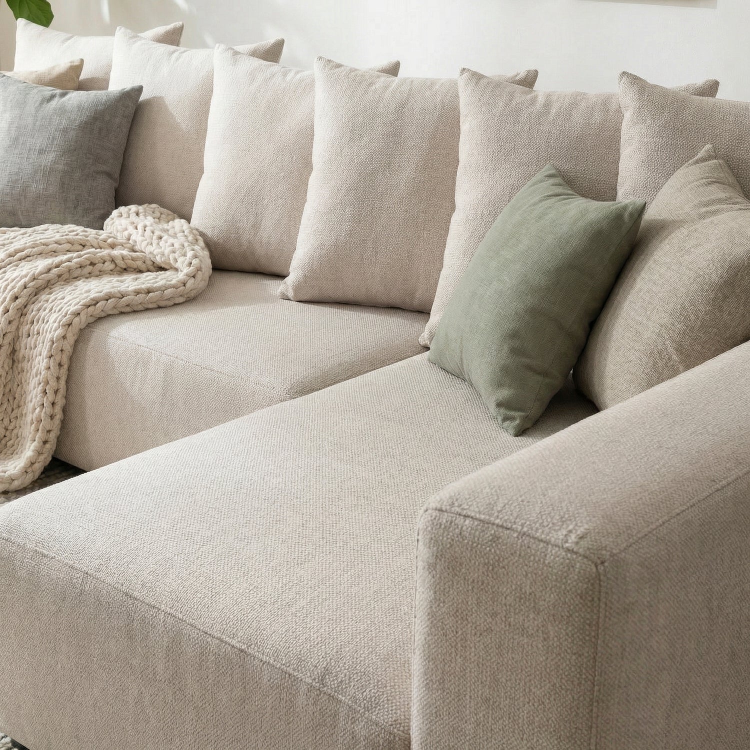 EBBERO | ספה פינתית מודרנית מרופדת בבד אריג - KUALA