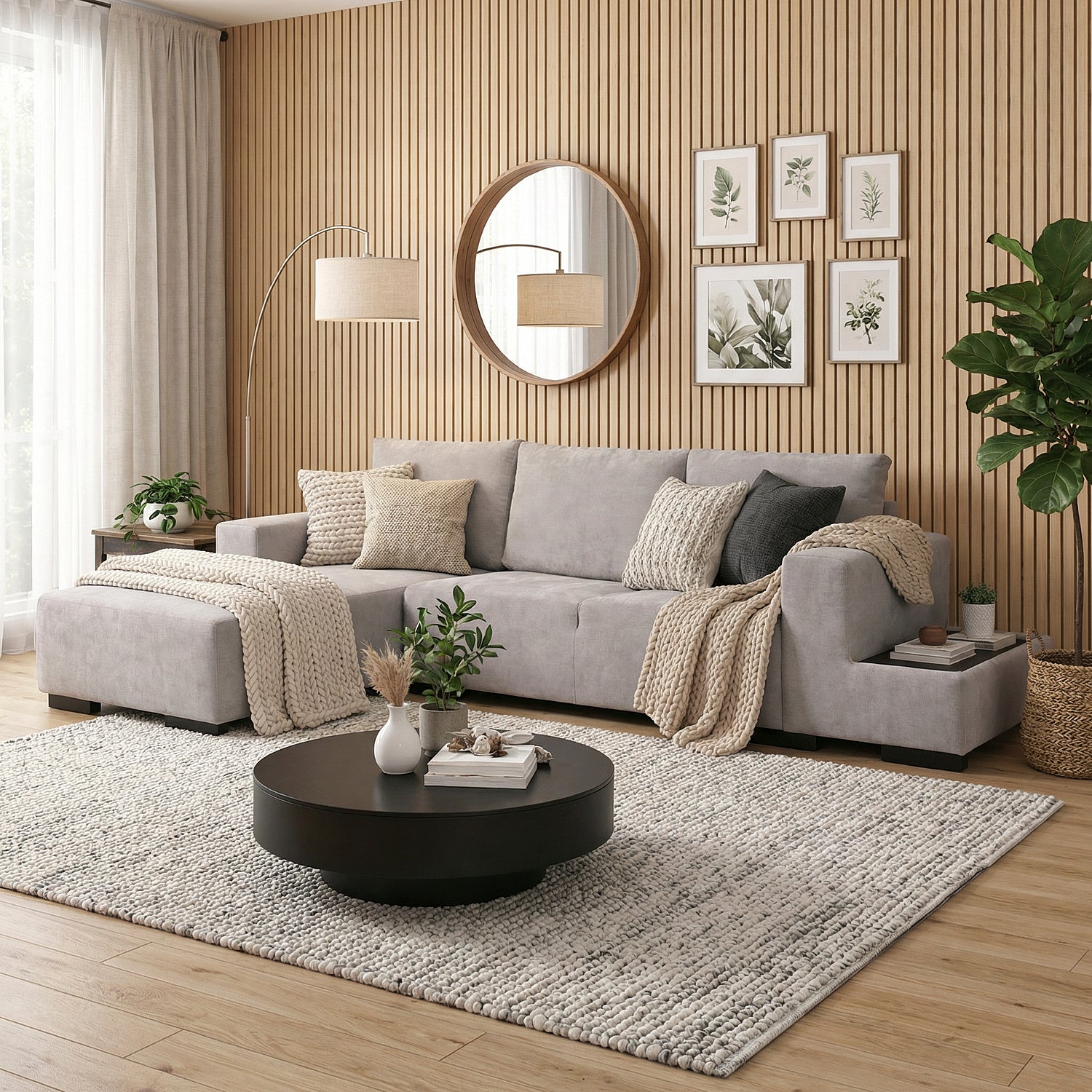 INGAF | ספת שזלונג מודרנית מרופדת בבד אריג