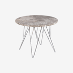 BLOMA | שולחן צד עגול משיש ומתכת, קוטר 55 ס"מ