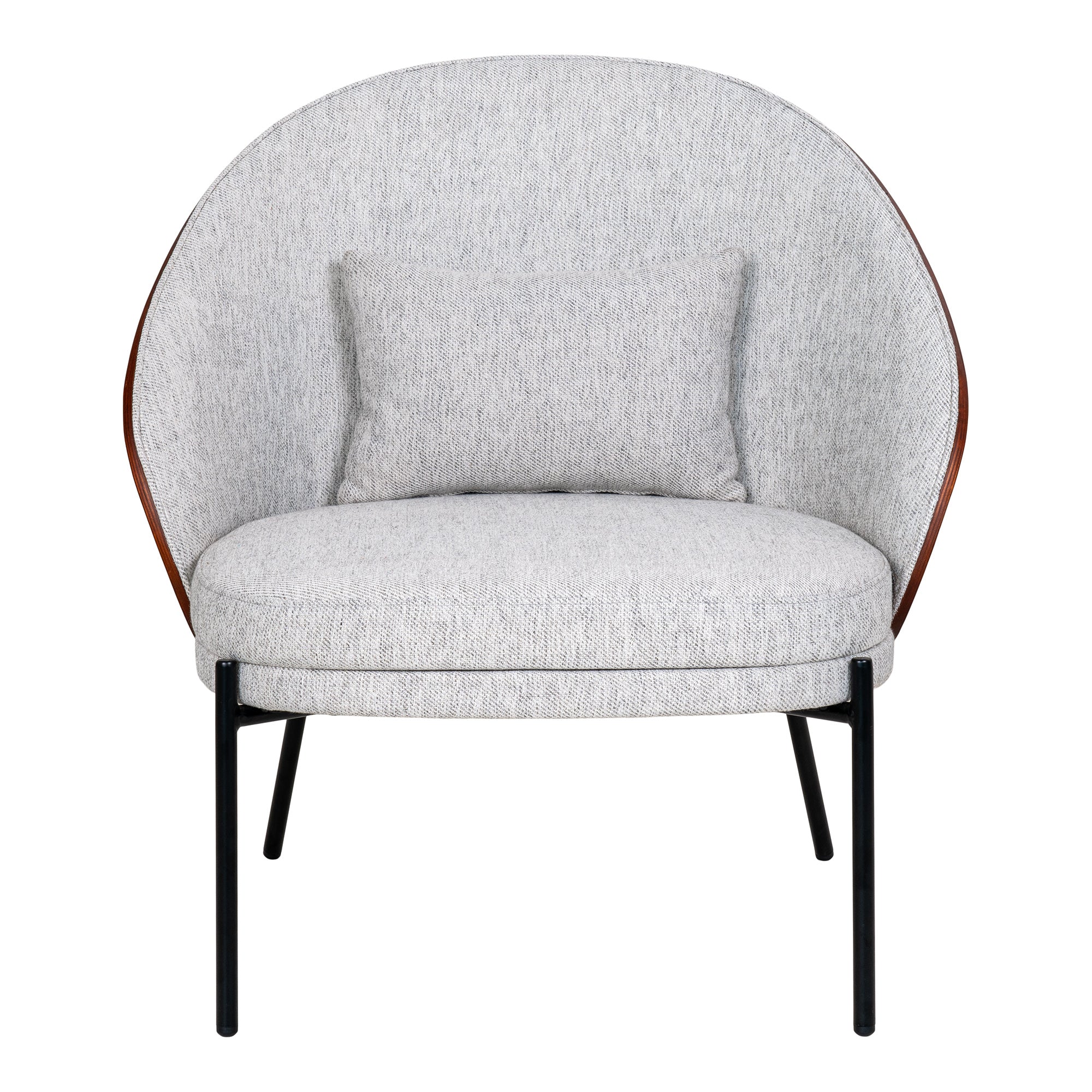 VELN | כורסא מעוגלת מרופדת בבד אריג ועץ