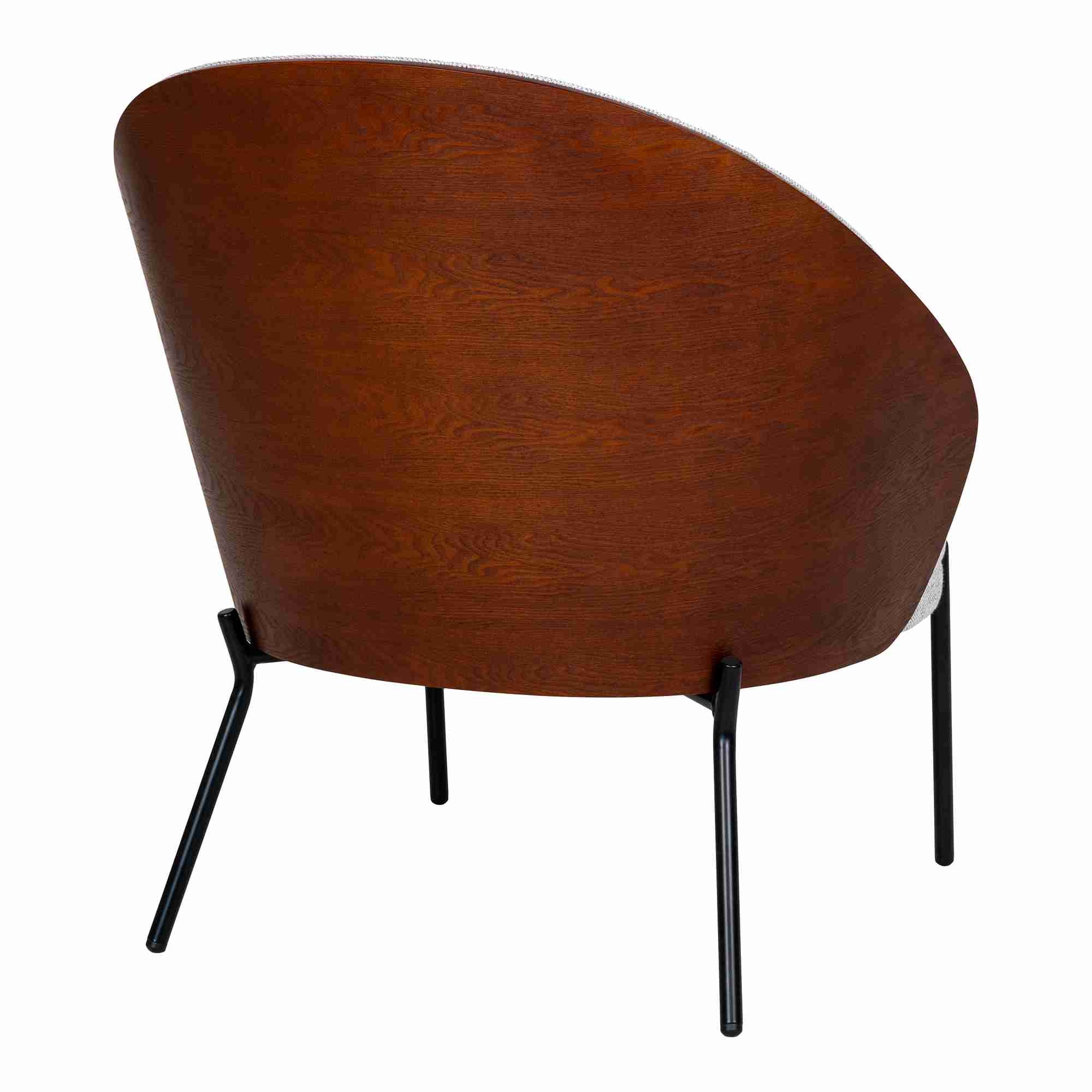 VELN | כורסא מעוגלת מרופדת בבד אריג ועץ