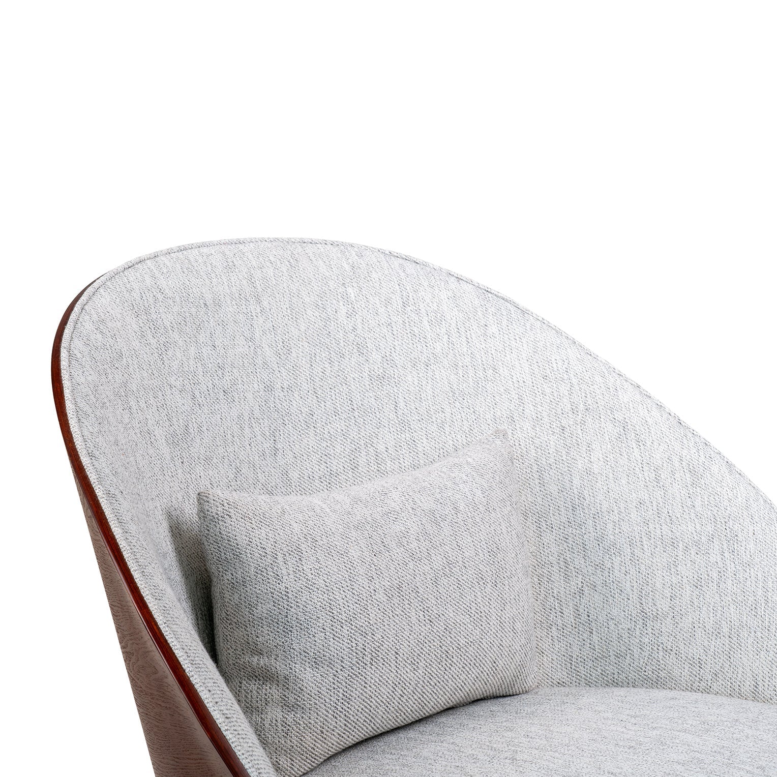 VELN | כורסא מעוגלת מרופדת בבד אריג ועץ