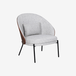 VELN | כורסא מעוגלת מרופדת בבד אריג ועץ