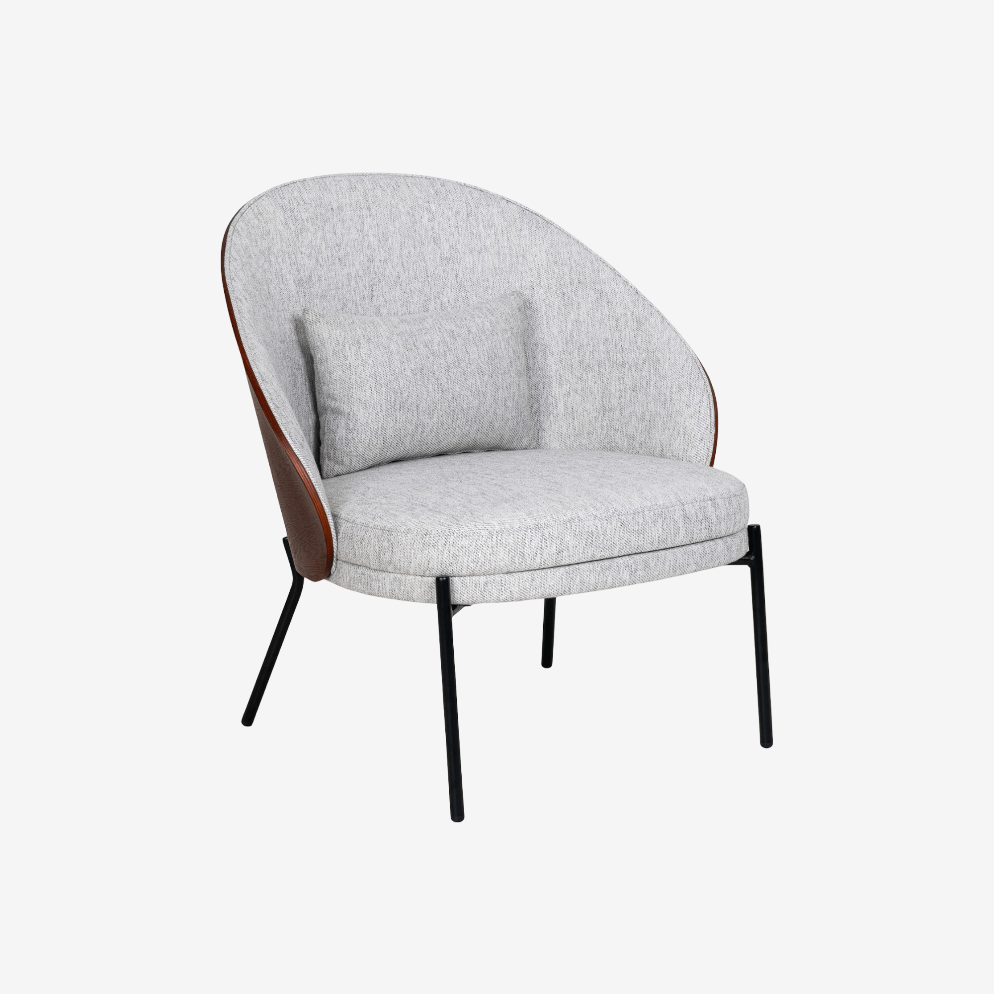 VELN | כורסא מעוגלת מרופדת בבד אריג ועץ