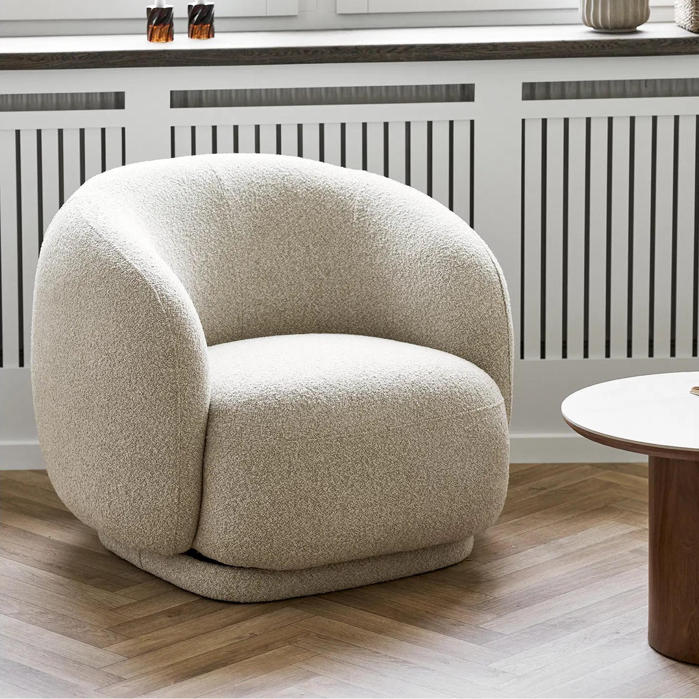 SVENBE | כורסא מסתובבת מרופדת בבד דמוי צמר - KUALA