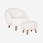 RUBOMA | כורסא והדום נורדיים מרופדים בבד בוקלה