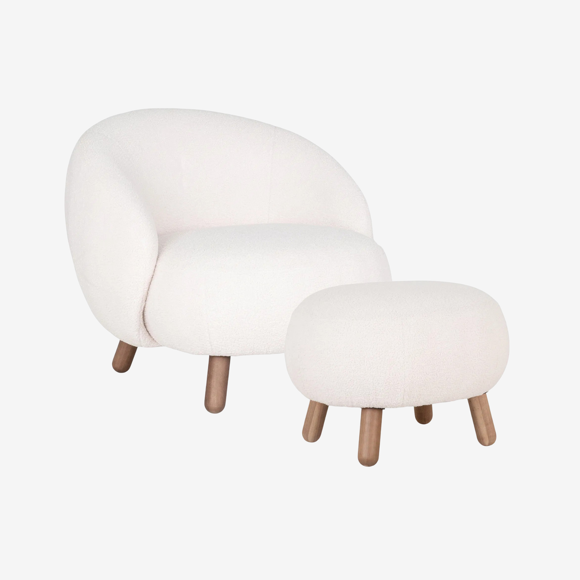 RUBOMA | כורסא והדום נורדיים מרופדים בבד בוקלה