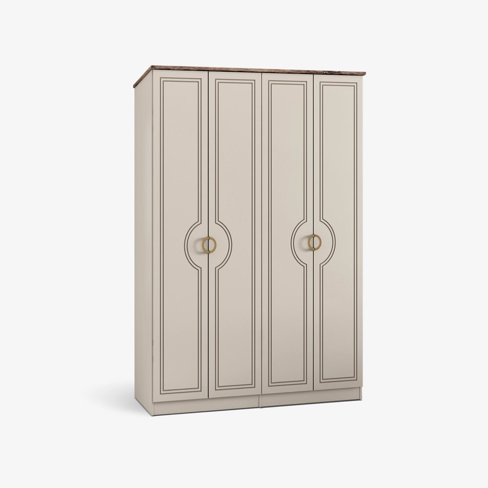 SIVERT | ארון דלתות פתיחה, גוון שמנת, 200 ס"מ,  מוט תליה בצד ימין (למסתכלים מול הארון)