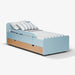 תמונה מזווית מספר 7 של המוצר MELOG | מיטת ילדים מעץ עם מגירות אחסון ומיטת חבר