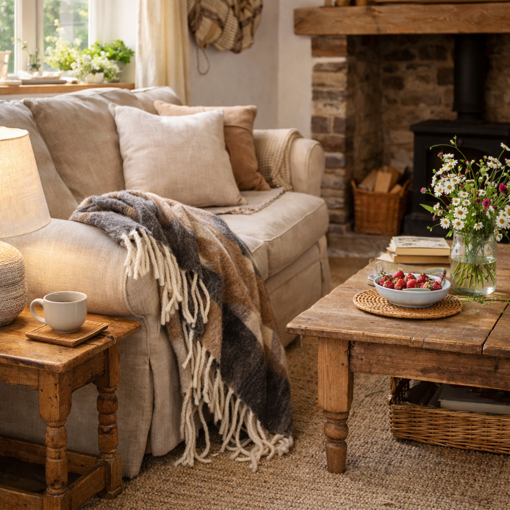 MIRO | שמיכת צמר בגווני חום ושחור - KUALA