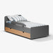 תמונה מזווית מספר 2 של המוצר MELOG | מיטת ילדים מעץ עם מגירות אחסון ומיטת חבר