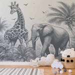 BUFIB | טפט ספארי אומנותי בגווני שחור לבן