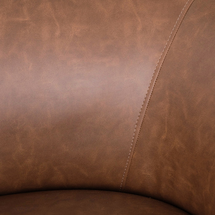 BUCK | כורסא מודרנית מרופדת בד דמוי עור בגוון טבק