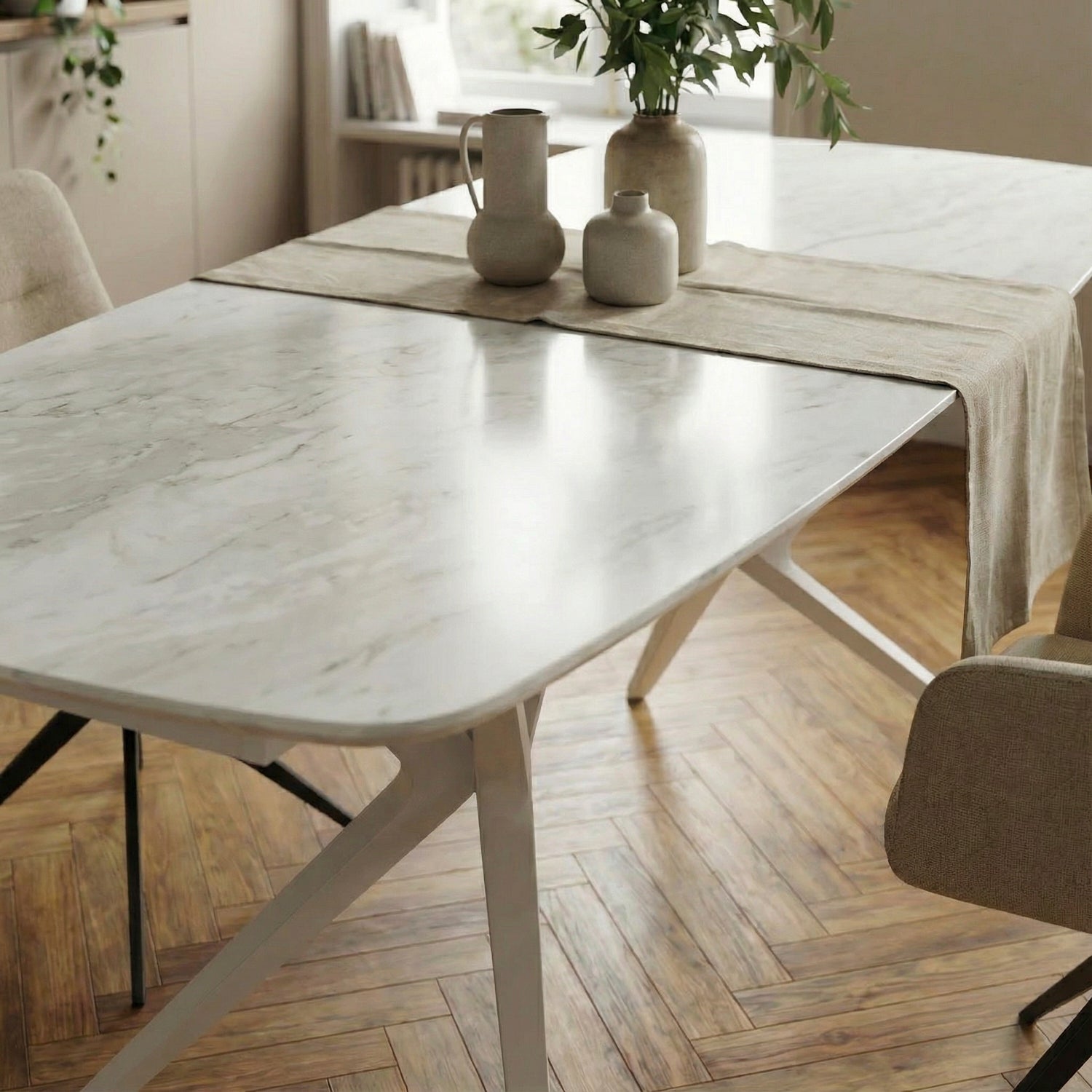 HILDINI | שולחן אוכל מלבני נפתח, מגיע בשני גדלים