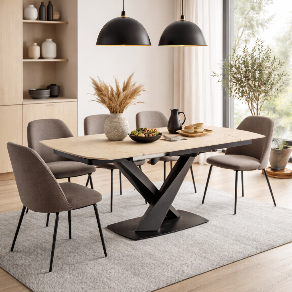 MARANO | שולחן אוכל מלבני 160/90 ס"מ, נפתח ל-240 ס"מ, עד 10 סועדים - KUALA