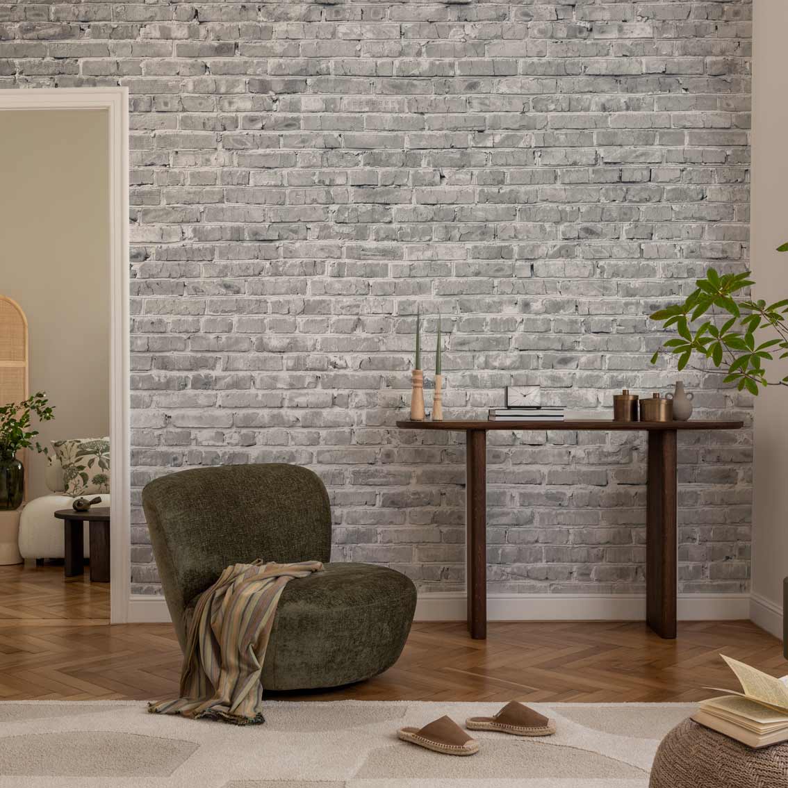 MIVU | טפט לבנים אפור