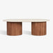 תמונה מזווית מספר 3 של המוצר TREVOR | שולחן סלון משולב עץ ואבן טרוונטין