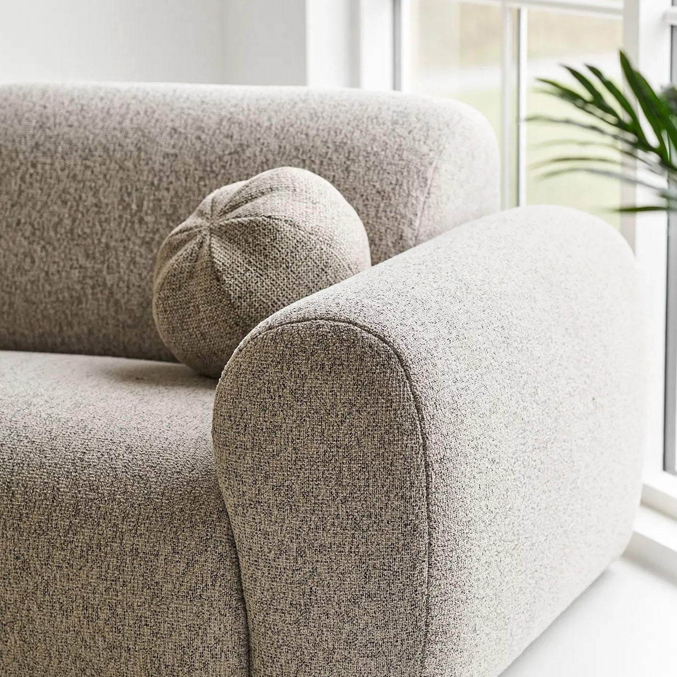 GUDER | ספת שזלונג מרופדת בבד אריג, 300 ס"מ