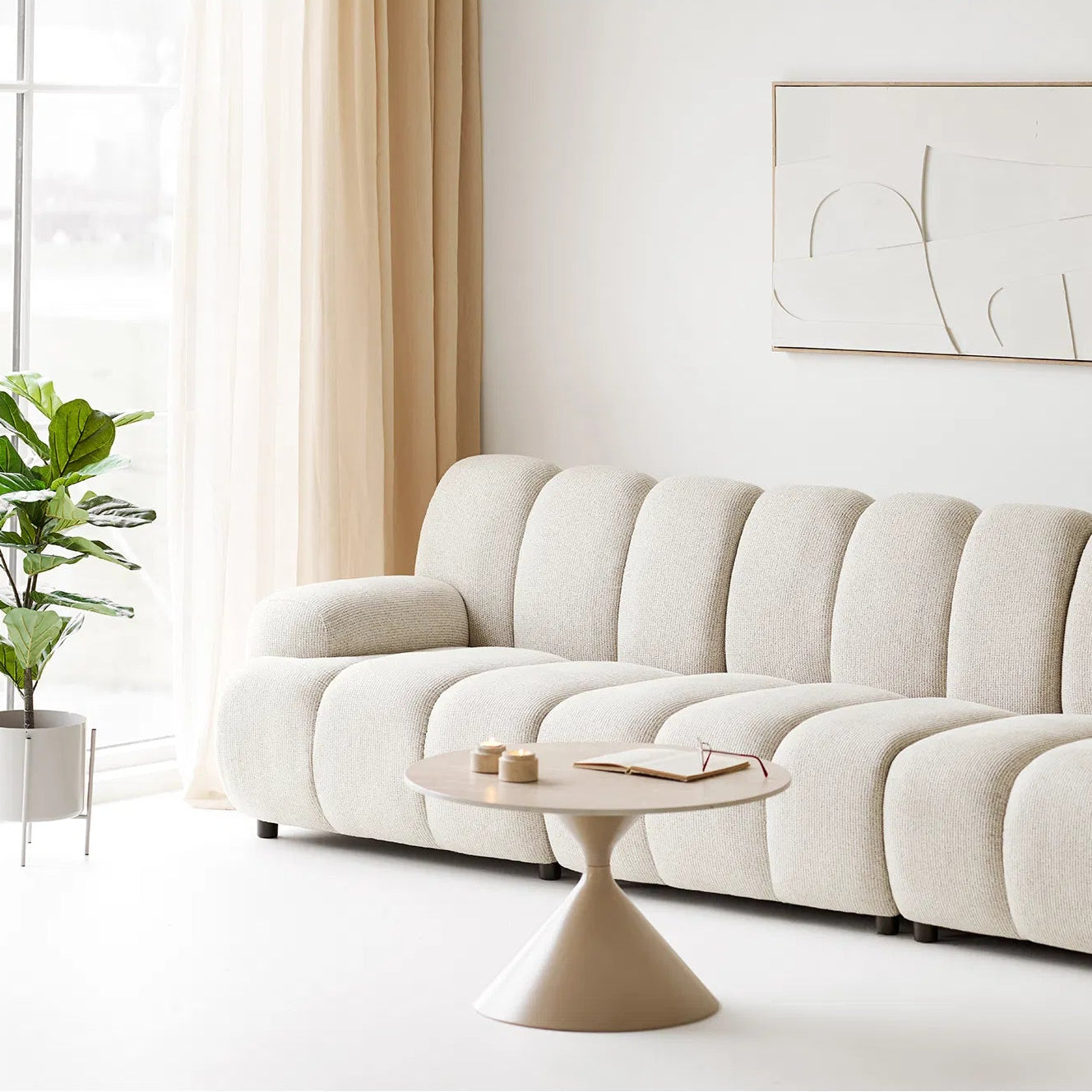 STIGBO | ספה תלת מושבית מרופדת בבד אריג