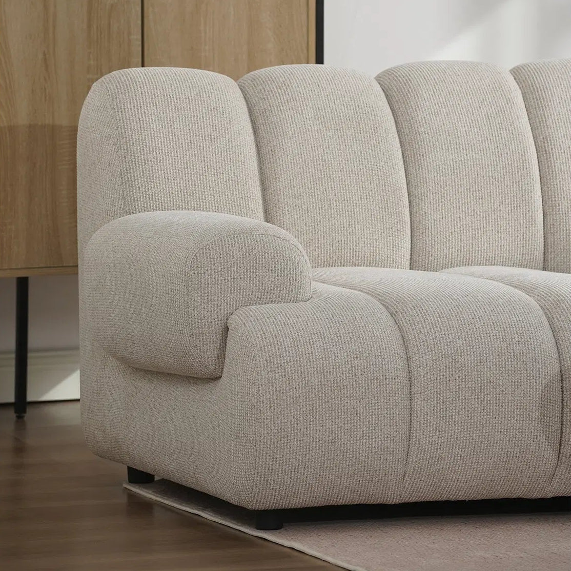 STIGBO | ספה תלת מושבית מרופדת בבד אריג