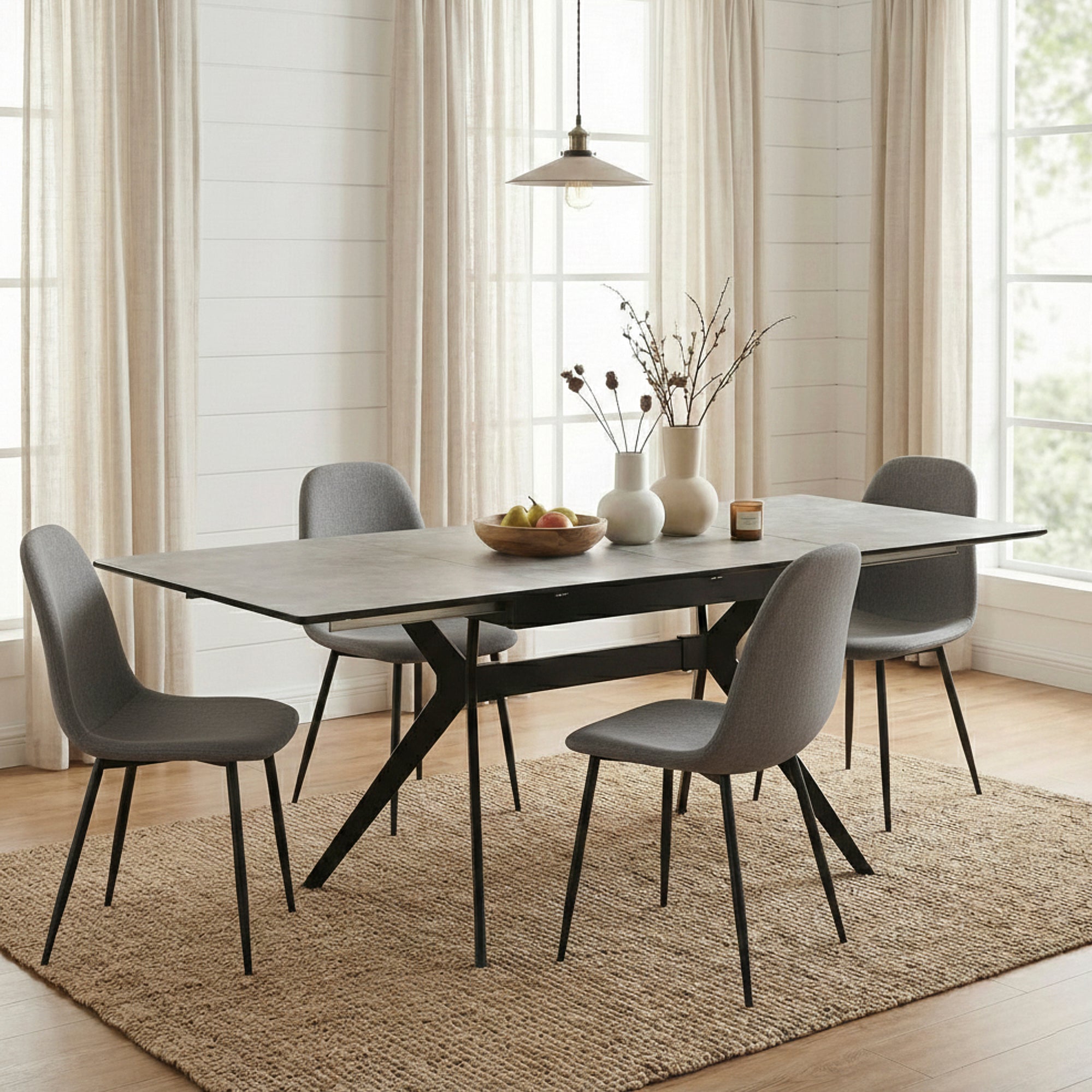 TUVAL | שולחן אוכל מלבני 140/90 ס"מ, נפתח ל-240 ס"מ, עד 10 סועדים