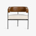 תמונה מזווית מספר 3 של המוצר FOUR  | כורסא מעוצבת בסגנון אורבני עכשווי עם מושב בד בוקלה ומשענת דמוי-עור