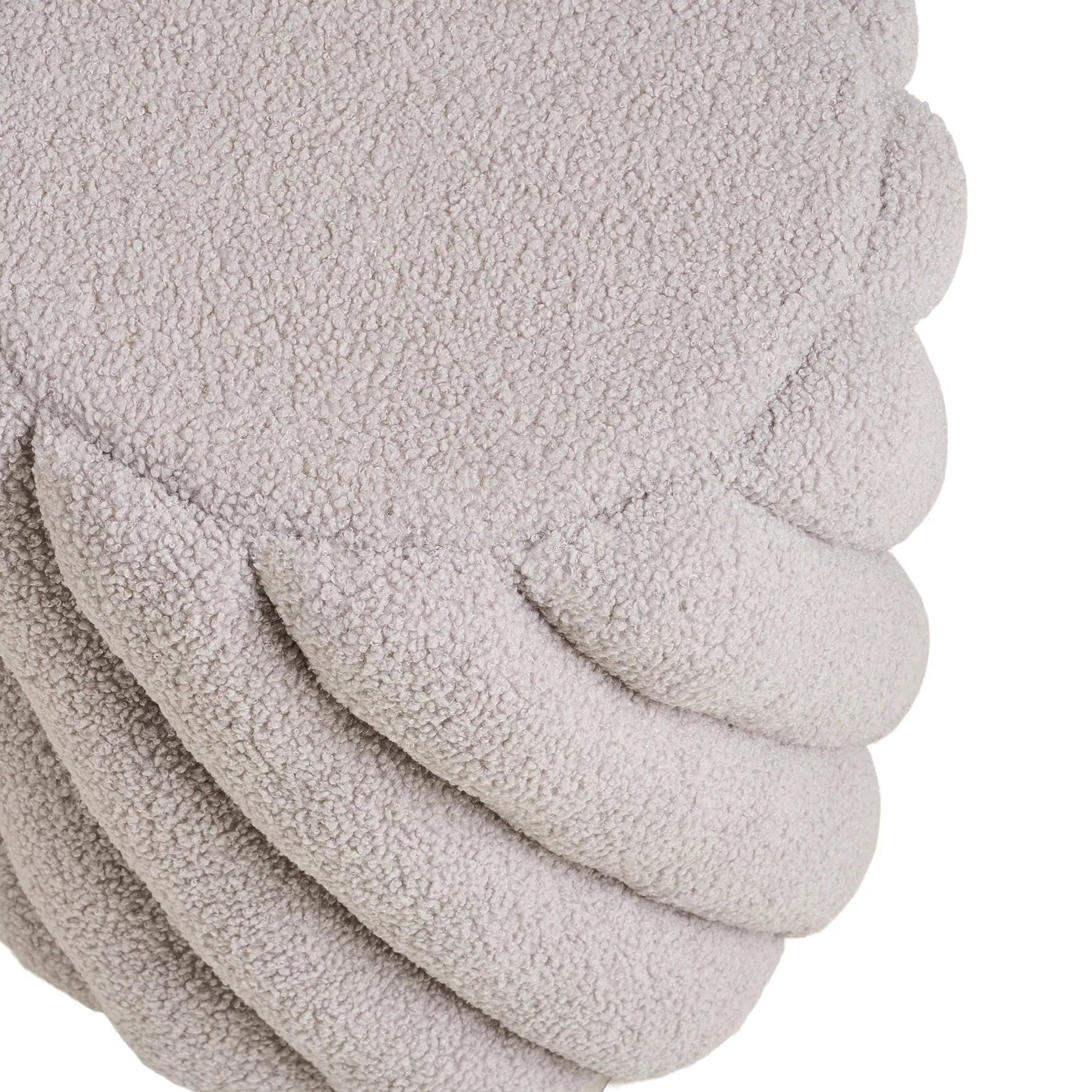 TERELI | הדום ספירלי מרופד בבד טדי בגוון אפור