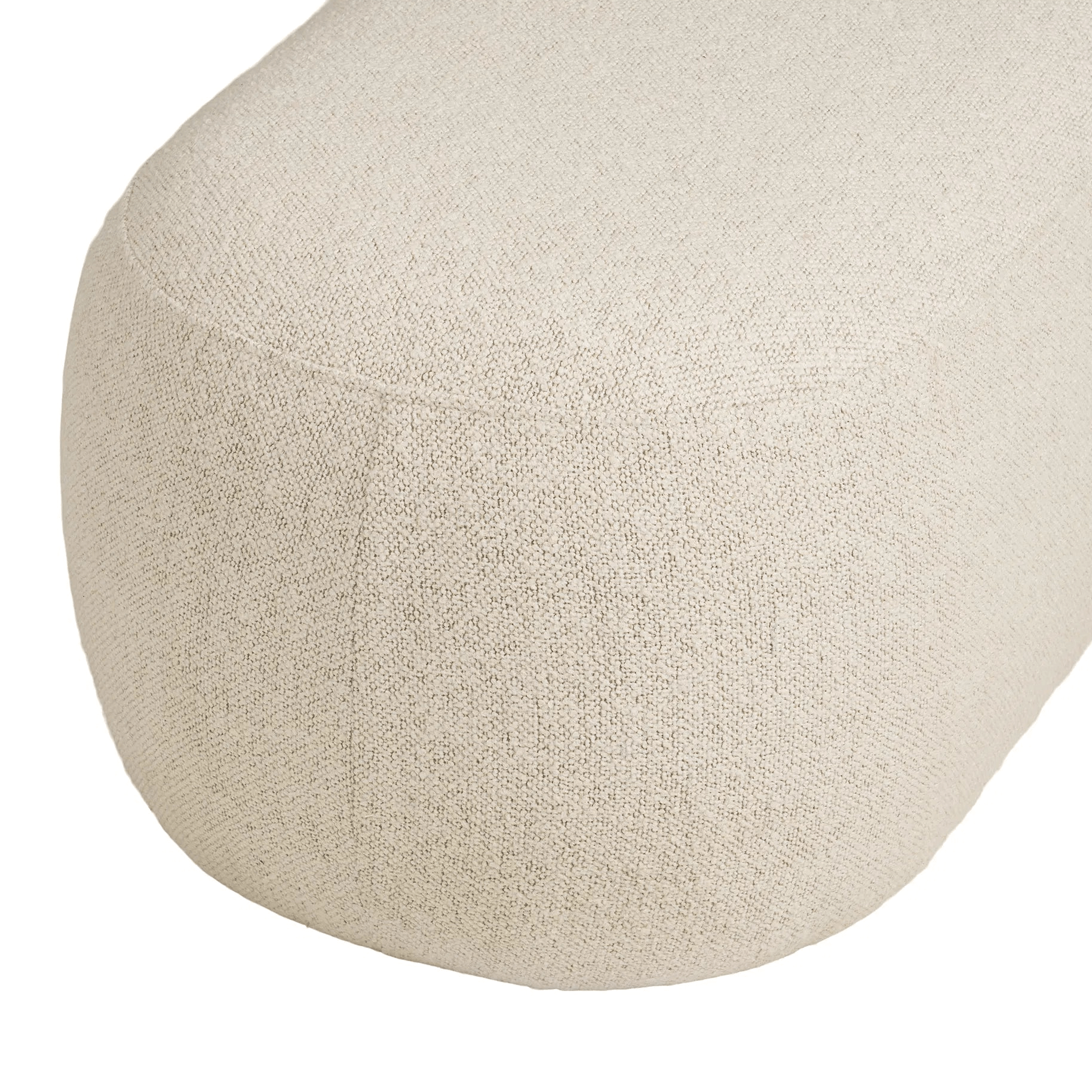 MURI | ספסל אובלי מרופד בבד בוקלה בגוון חול - KUALA