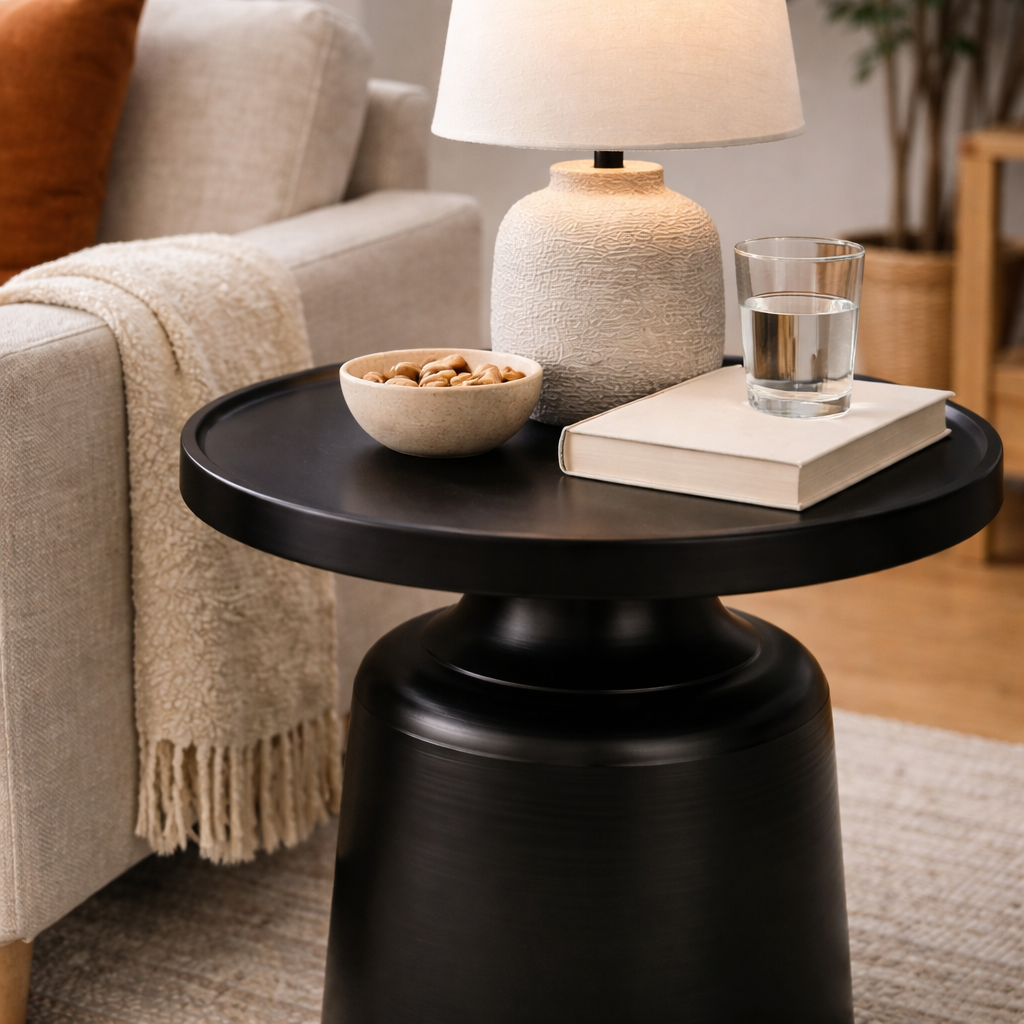 SIVSTEN | שולחן צד ממתכת, קוטר 50 ס"מ