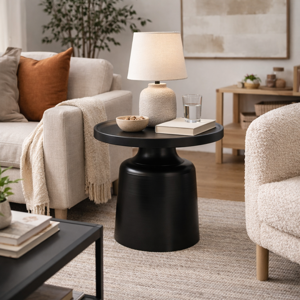 SIVSTEN | שולחן צד ממתכת, קוטר 50 ס"מ