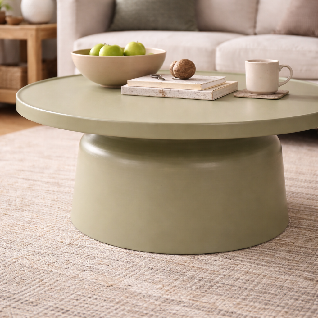 KELDON | שולחן סלון עגול ממתכת, קוטר 75 ס"מ