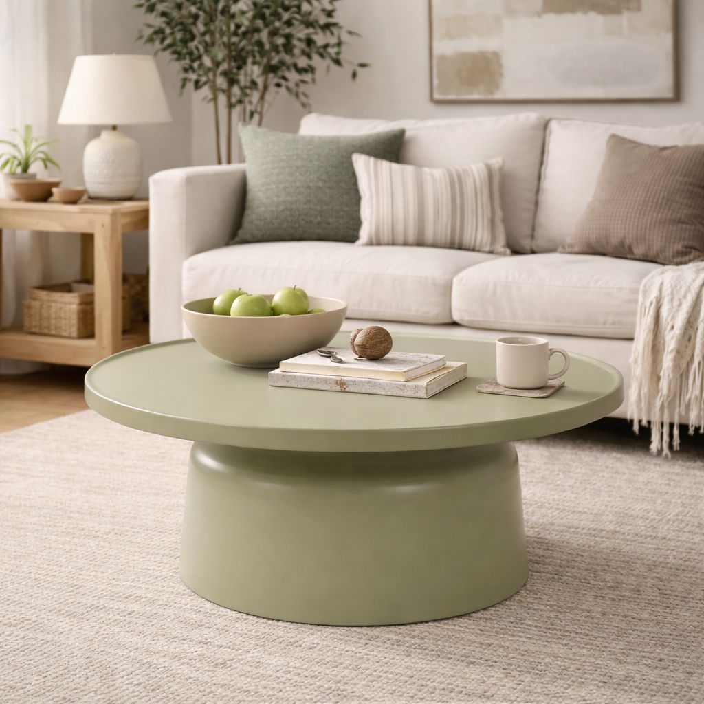 KELDON | שולחן סלון עגול ממתכת, קוטר 75 ס"מ