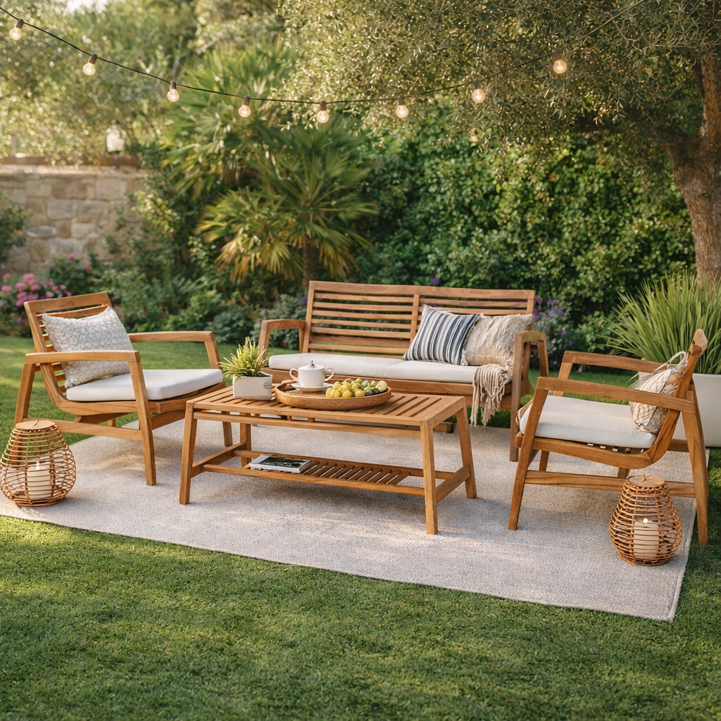 KLARU | סט ישיבה מעץ טיק לגינה - KUALA