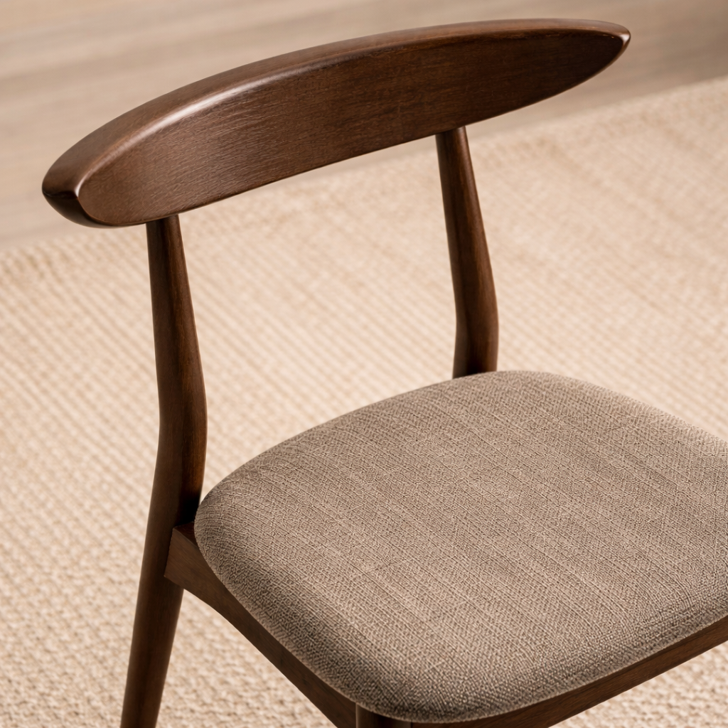 NOR | כיסא אוכל מעץ וריפוד בד אריג - KUALA