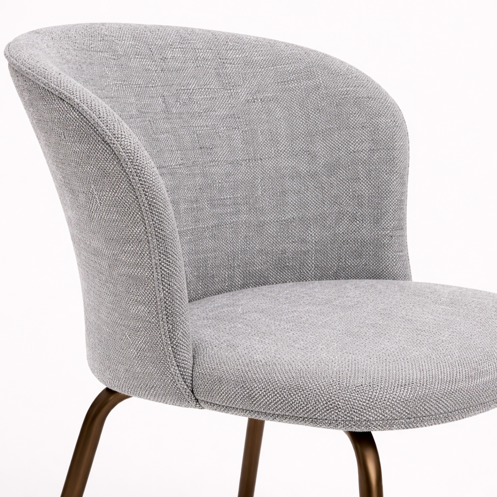 NORAS | כיסא אוכל מרופד בבד אריג בשילוב רגלי מתכת - KUALA