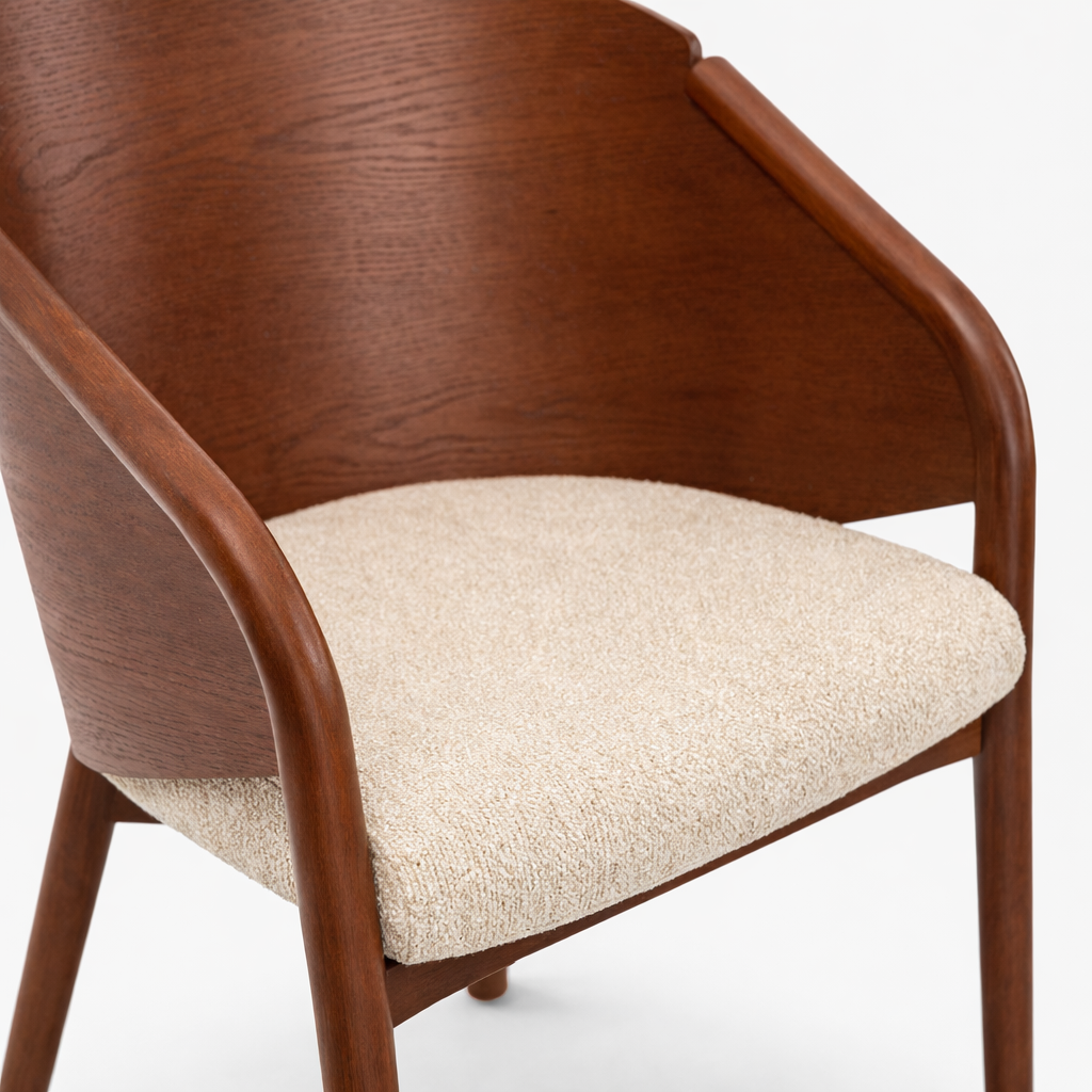 COASTNO | כיסא עץ בשילוב מושב מרופד בבד אריג - KUALA