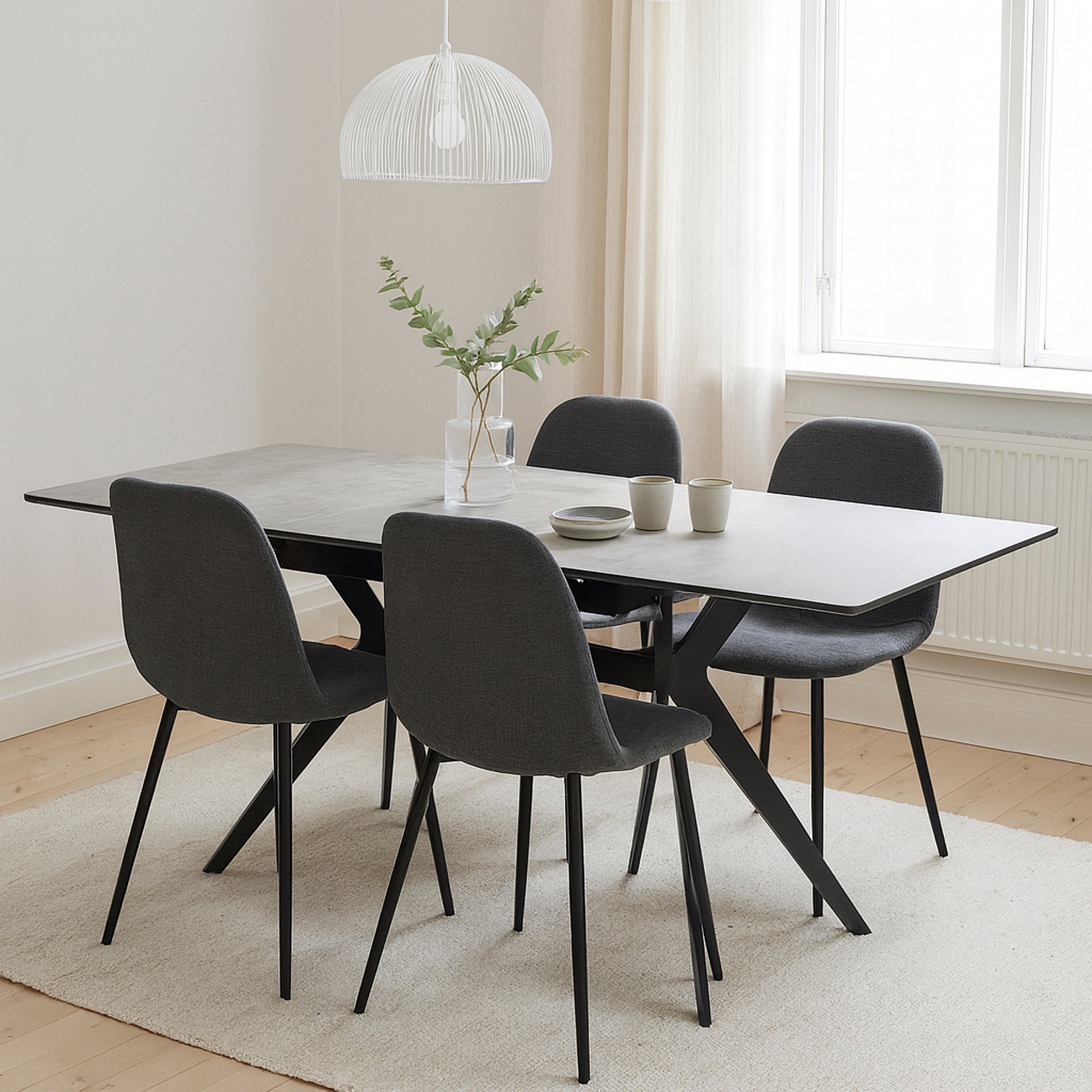 TUVAL | שולחן אוכל מלבני 140/90 ס"מ, נפתח ל-240 ס"מ, עד 10 סועדים