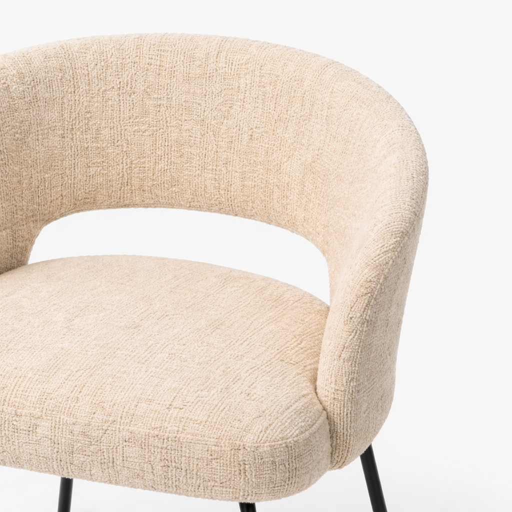 AURI | כיסא מרופד בבד אריג בשילוב רגלי מתכת - KUALA