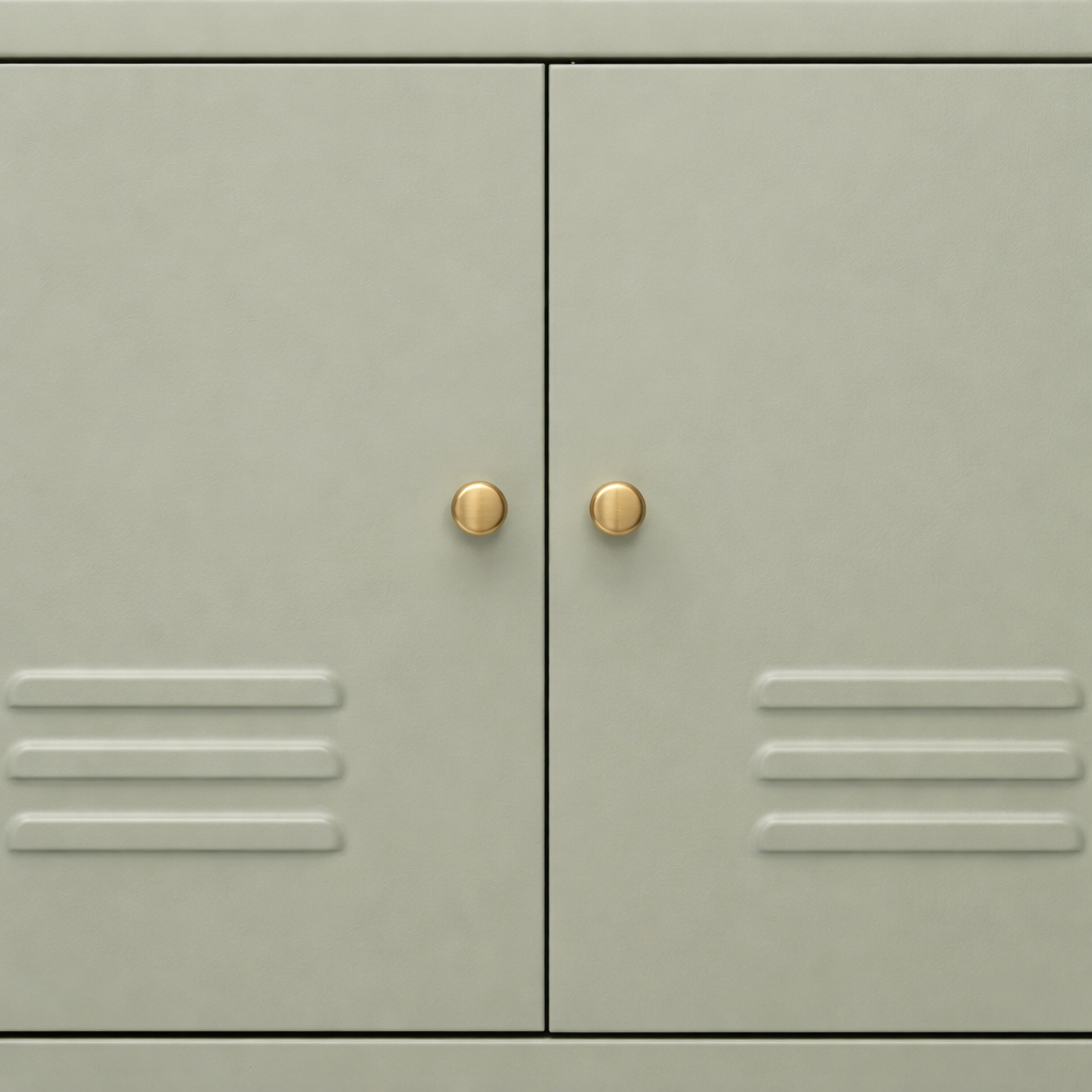 KOLYNG | מזנון תעשייתי ממתכת, עם 2 דלתות ו-2 מדפים פתוחים, 120 ס"מ