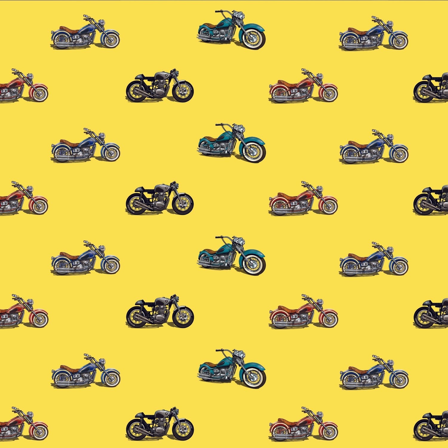 FARU | טפט אופנועים על רקע צהוב